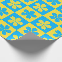 Tampo floral amarelo e azul na placa