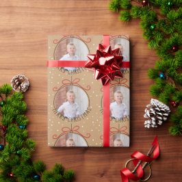 Papel De Presente Tan de fotos personalizado e Natal preto