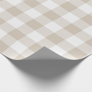 Papel De Presente Tan rústico e teste padrão branco da verificação