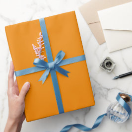 Papel De Presente Tangerina Lisa Torção Laranja Tom de Cor