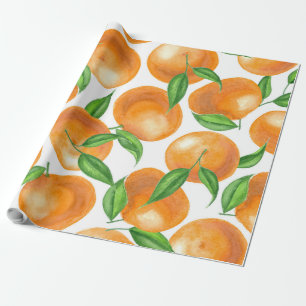 Papel De Presente Tangerinas da aguarela