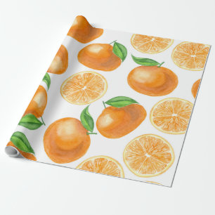 Papel De Presente Tangerinas de aquarela
