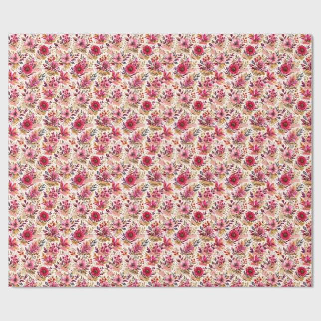 Papel De Presente Tapeçaria do Jardim Rosado (Aberto)