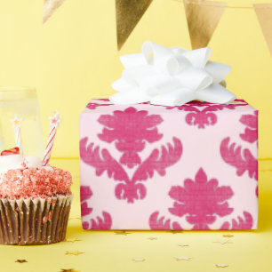 Papel De Presente Tapeçaria Francesa Magenta e Rosa Suave