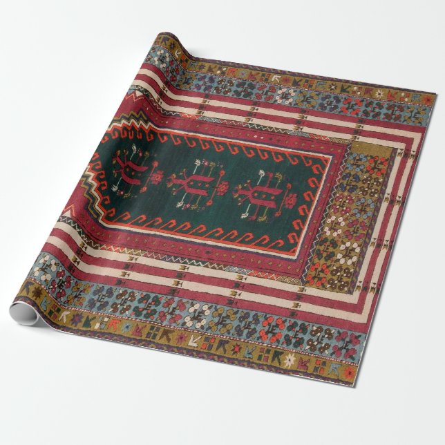 Papel De Presente Tapete Kilim Antigo Oriental (Desenrolado)