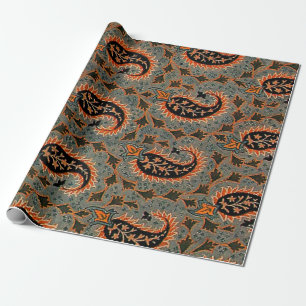 Papel De Presente Tapete Persa Turco Oriental Antigo Paisley