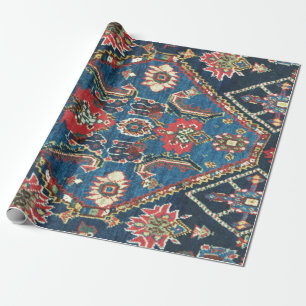 Papel De Presente Tapete Persa Turco Oriental, Azul