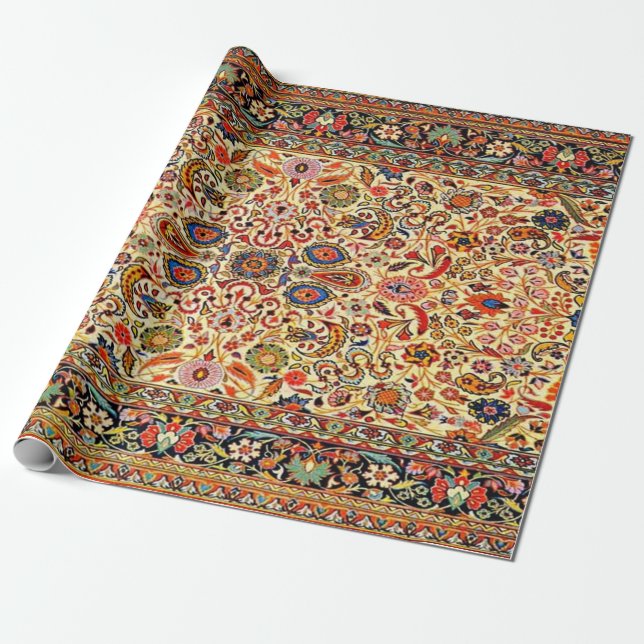 Papel De Presente Tapete persa turco oriental do Azerbaijão (Desenrolado)