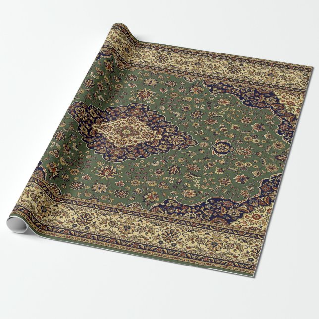 Papel De Presente Tapete Turco Persa Oriental (Desenrolado)