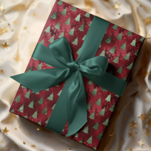 Papel De Presente Tapete Vermelho Olhando com Lágrima Árvore de Nata