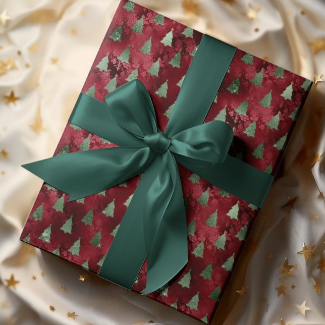 Papel De Presente Tapete Vermelho Olhando com Lágrima Árvore de Nata (Criador carregado)