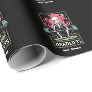 Papel De Presente Tarot Card Deadlifos Funny Skeleton Workout Design