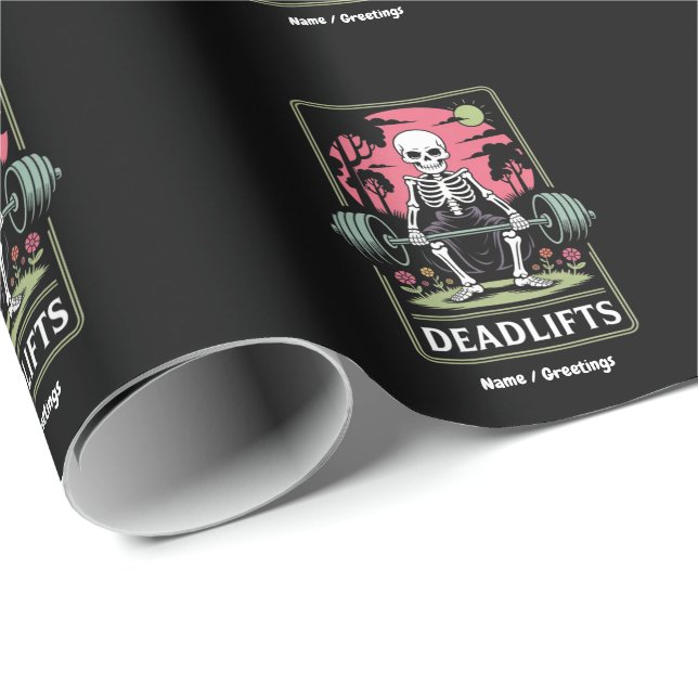 Papel De Presente Tarot Card Deadlifos Funny Skeleton Workout Design (Ponta do rolo)