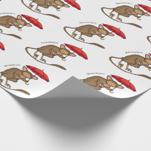 Papel De Presente Tarsier bonito com ilustração de desenho de dese