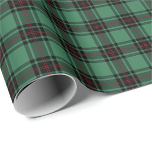 Papel De Presente Tartan antigo do distrito verde e preto do pífano