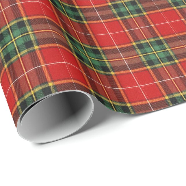 Papel De Presente Tartan Brilhante Festivo (Ponta do rolo)