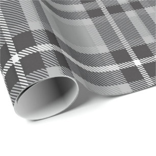 Papel De Presente Tartan cinzento