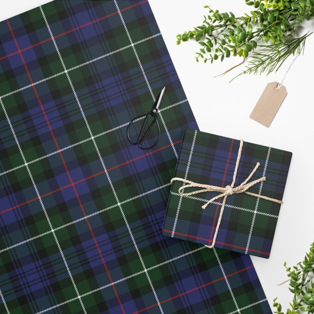 Papel De Presente Tartan Clan MacKenzie Xadrez Verificação Roxa Verd (Criador carregado)