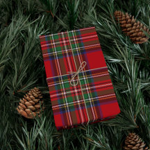 Tartan Clan Stewart Plaid Black Red Check Pattern