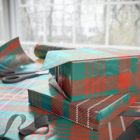 Tartan Clan Wilson Xadrez Orange Blue Check