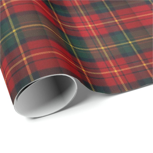 Papel De Presente Tartan de Férias Vibrante (Ponta do rolo)