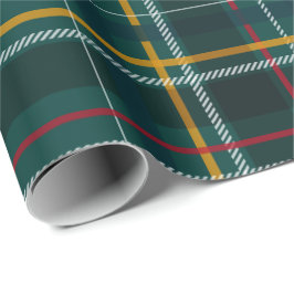 Papel De Presente Tartan de Natal verde clássico