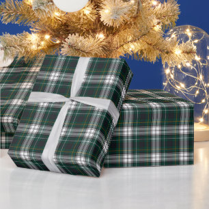 Papel De Presente Tartan de Vestido do Clã Campbell Verde Azul Escoc