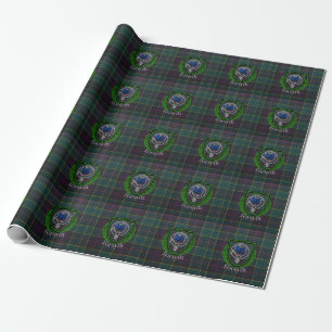 Papel De Presente Tartan e Brasão do Clã Escocês Forsyth