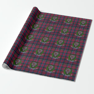 Papel De Presente Tartan e Brasão do Clã Escocês MacNaughton