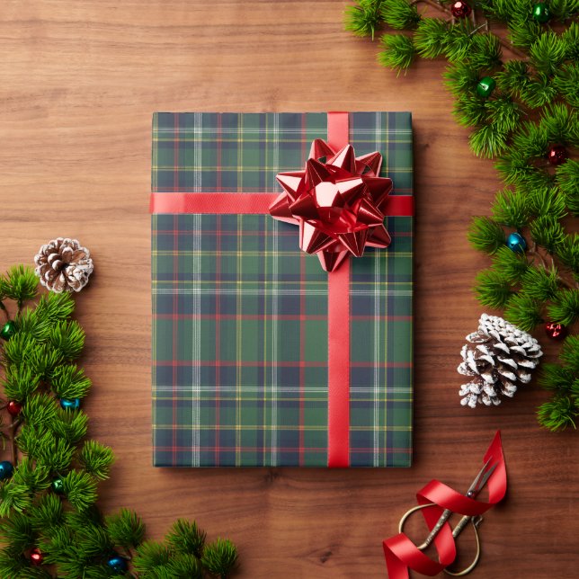 Papel De Presente Tartan Plaid Clássico de Natal (Presente de Natal)