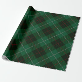 Papel De Presente Tartan Plaid de Natal Verde e Vermelho