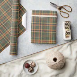 Papel De Presente Tartan Plaid de Natal Vintage
