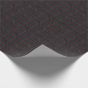Papel De Presente Tartan Plaid Verde Floresta Dark Academia