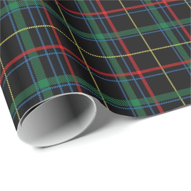 Papel De Presente Tartan (preto/verde/vermelho) (Ponta do rolo)