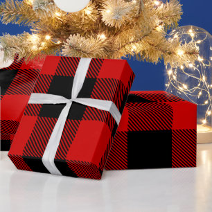 Papel De Presente Tartan Tartan HG SV Preto Vermelho