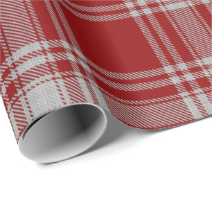 Papel De Presente Tartan vermelho de Menzies do clã & branco escocês
