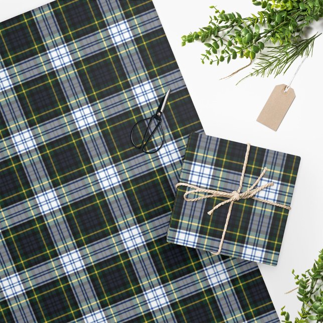 Papel De Presente Tartan Xadrez Clan Gordon Pattern Escocês (Clan Gordon Tartan Plaid Rustic  Elegant Wrapping Paper)