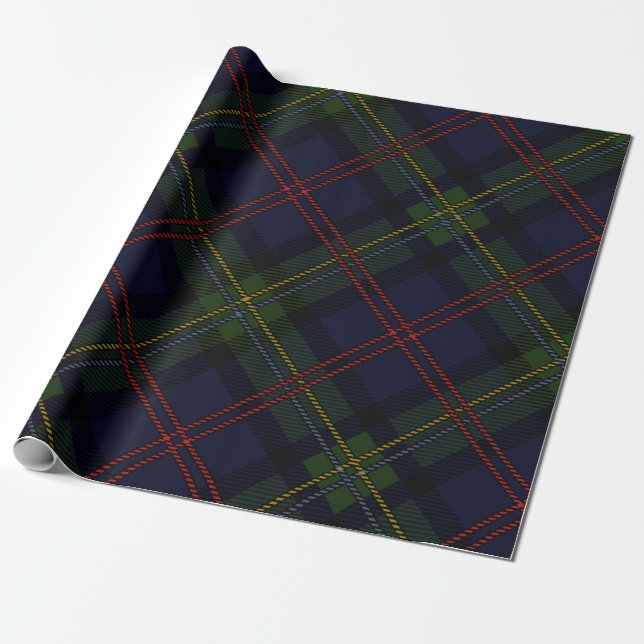 Papel De Presente Tartan Xadrez Clan Malcolm Patterno Escocês (Desenrolado)