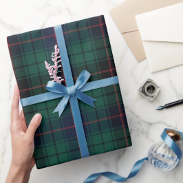 Papel De Presente Tartan Xadrez Escocês Tradicional do Clã Davidson 