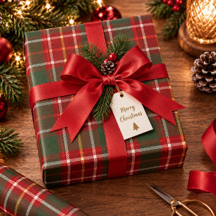 Papel De Presente Tartan Xadrez Vermelho Verde Natal Clássico
