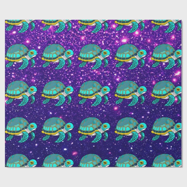 Papel De Presente Tartaruga Adorável Fofa Charme Tema Inspirado (Aberto)