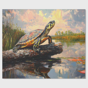 Papel De Presente Tartaruga-branca em um Decoupage Everglades
