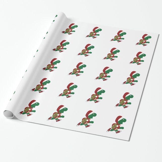 Papel De Presente Tartaruga Corrente de Natal (Desenrolado)