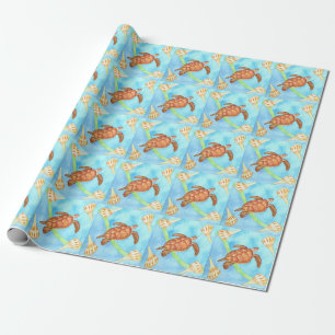 Papel De Presente Tartaruga de mar havaiana