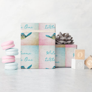 Papel De Presente Tartaruga do Mar Bebê Bem-vinda Pequena