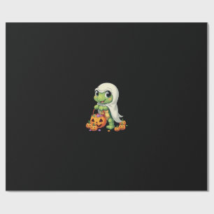 Papel De Presente Tartaruga Fantasma de Halloween Adorável com Doce