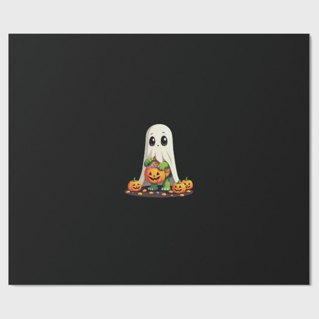 Papel De Presente Tartaruga Fantasma de Halloween Fofa com Doce (6) (Aberto)