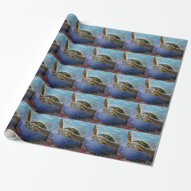 Papel De Presente Tartaruga marinha (Desenrolado)
