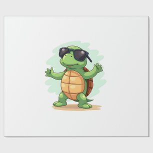 Papel De Presente Tartaruga Marinha Dabbing Amante de Animais Salve 