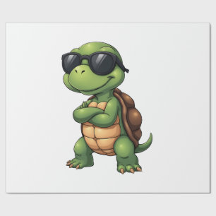 Papel De Presente Tartaruga Marinha Dabbing Amante de Animais Salve